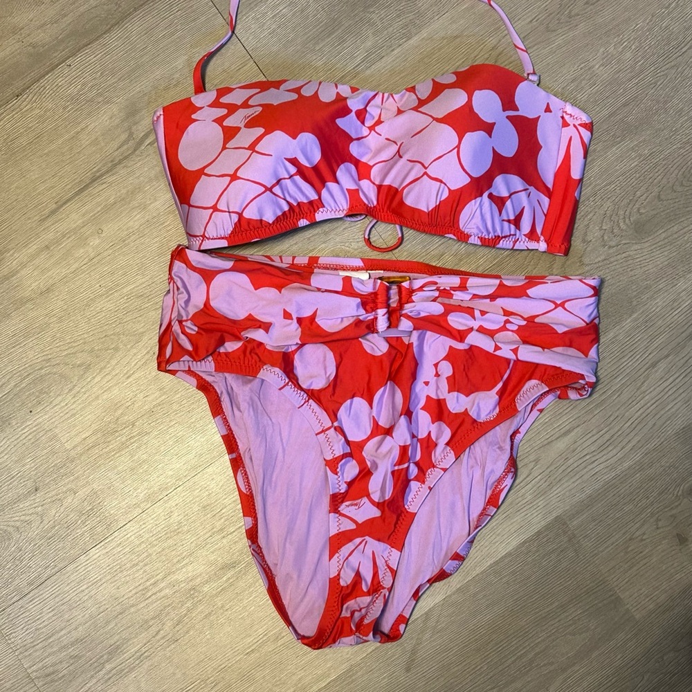 Trina Turk Red and Pink Bikini Bottom